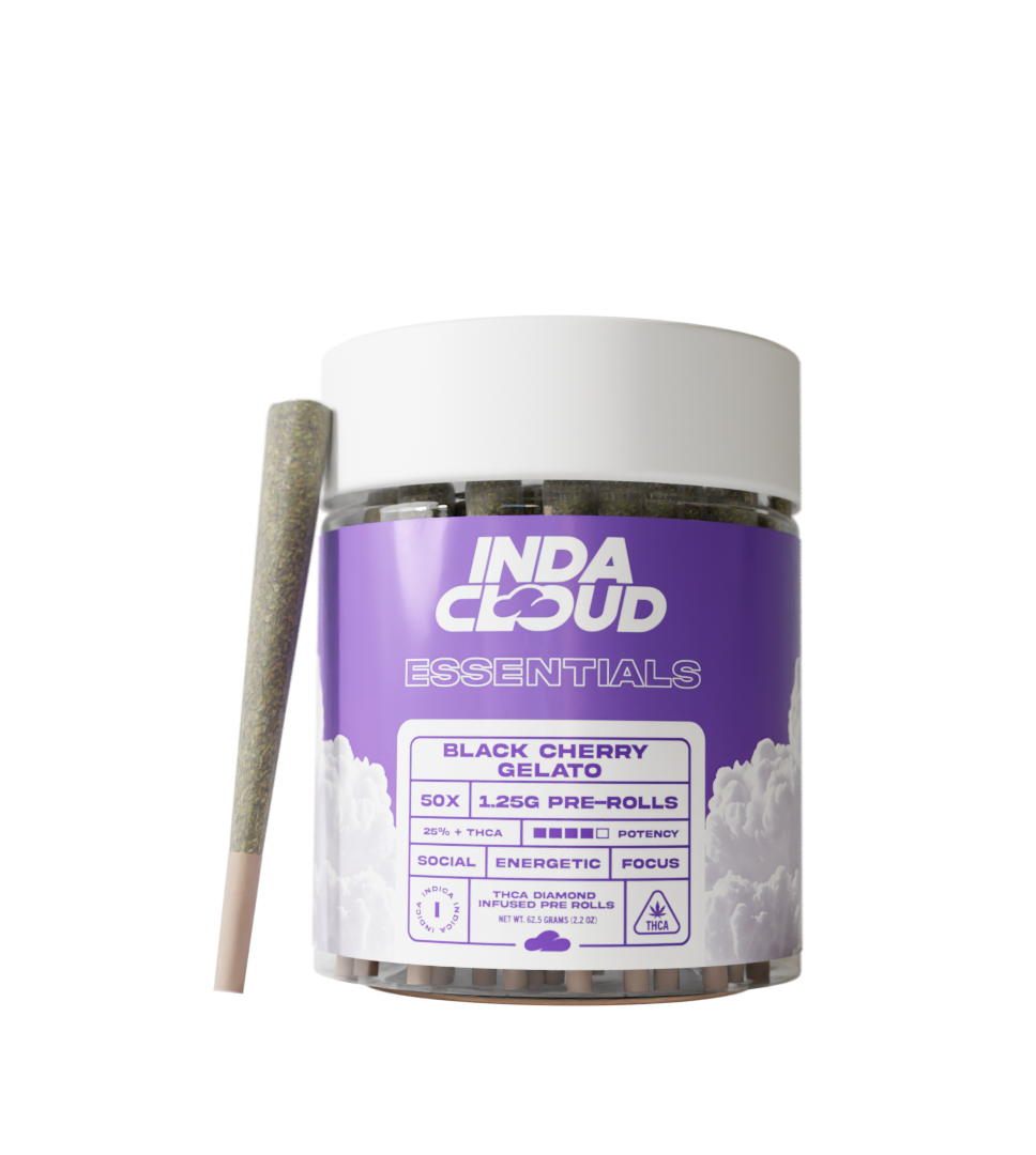 Black Cherry Gelato THCA Pre Rolls Jar 50×1.25g